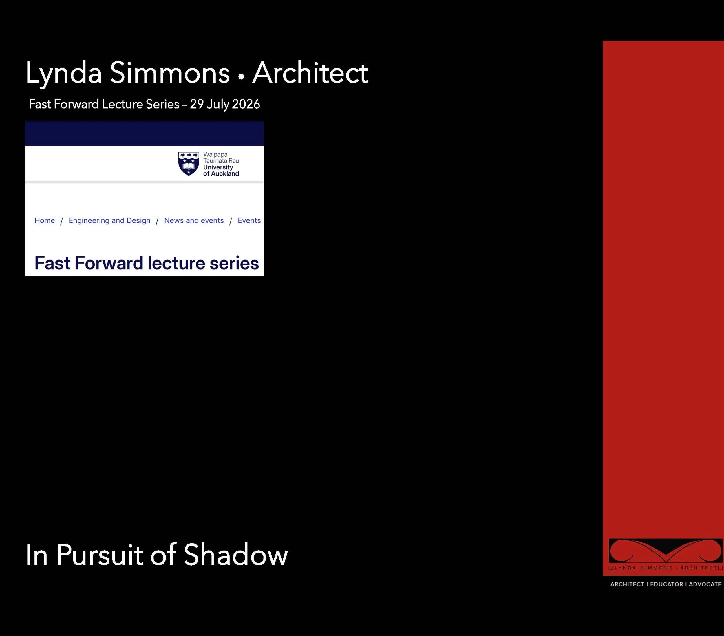 Fast Forward Lecture Series Winter 2026: Small Practices 29 July 2026
