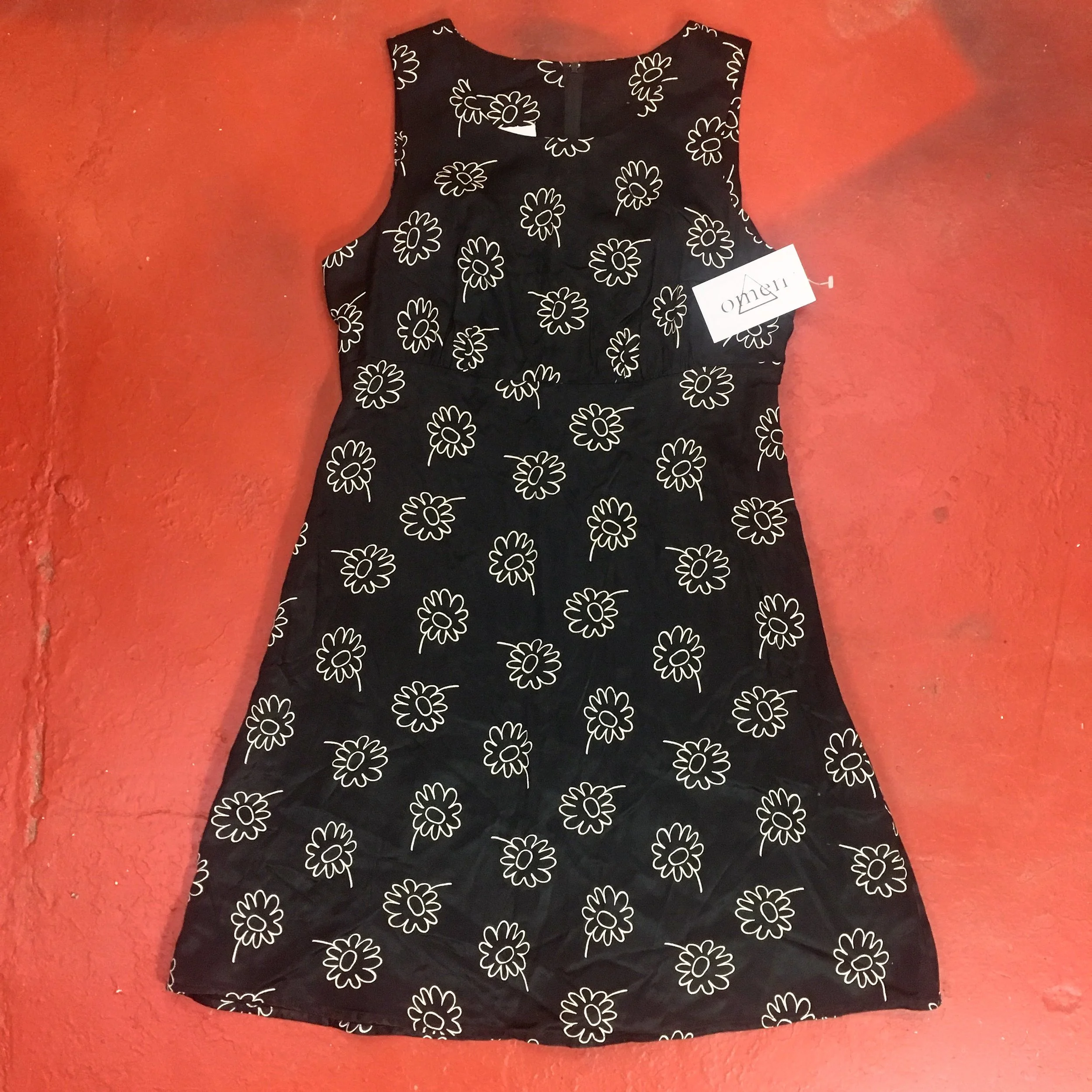 90's Rayon Daisy Print Sundress (Small)