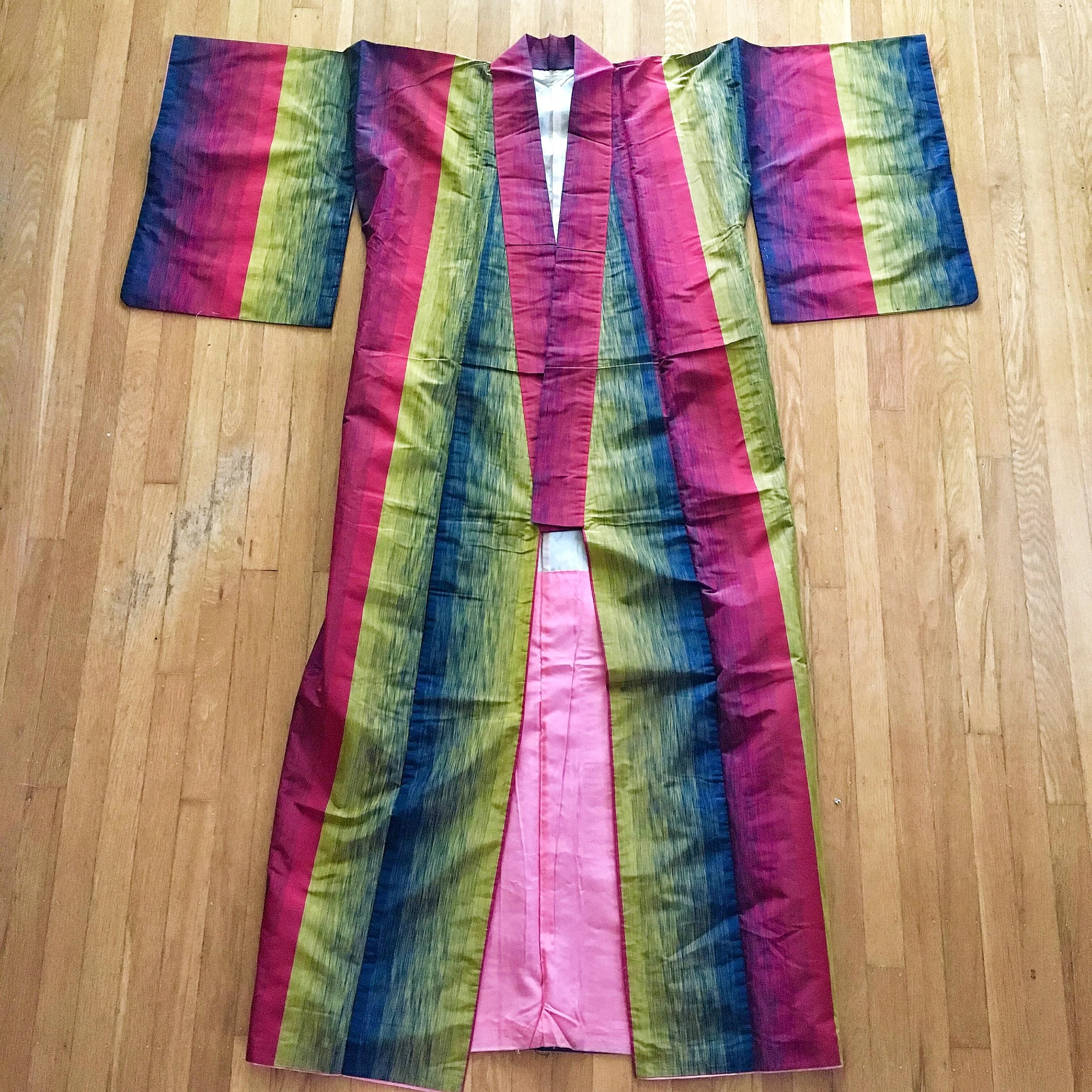 Antique 1930's Striped Kimono (One Size)