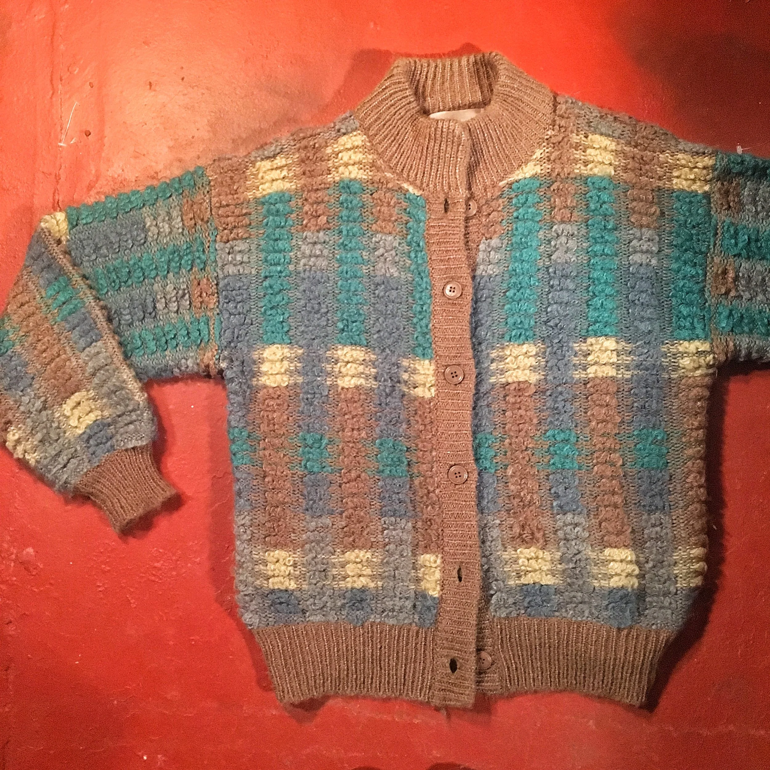 Vintage Fuzzy Earthtone Cardigan