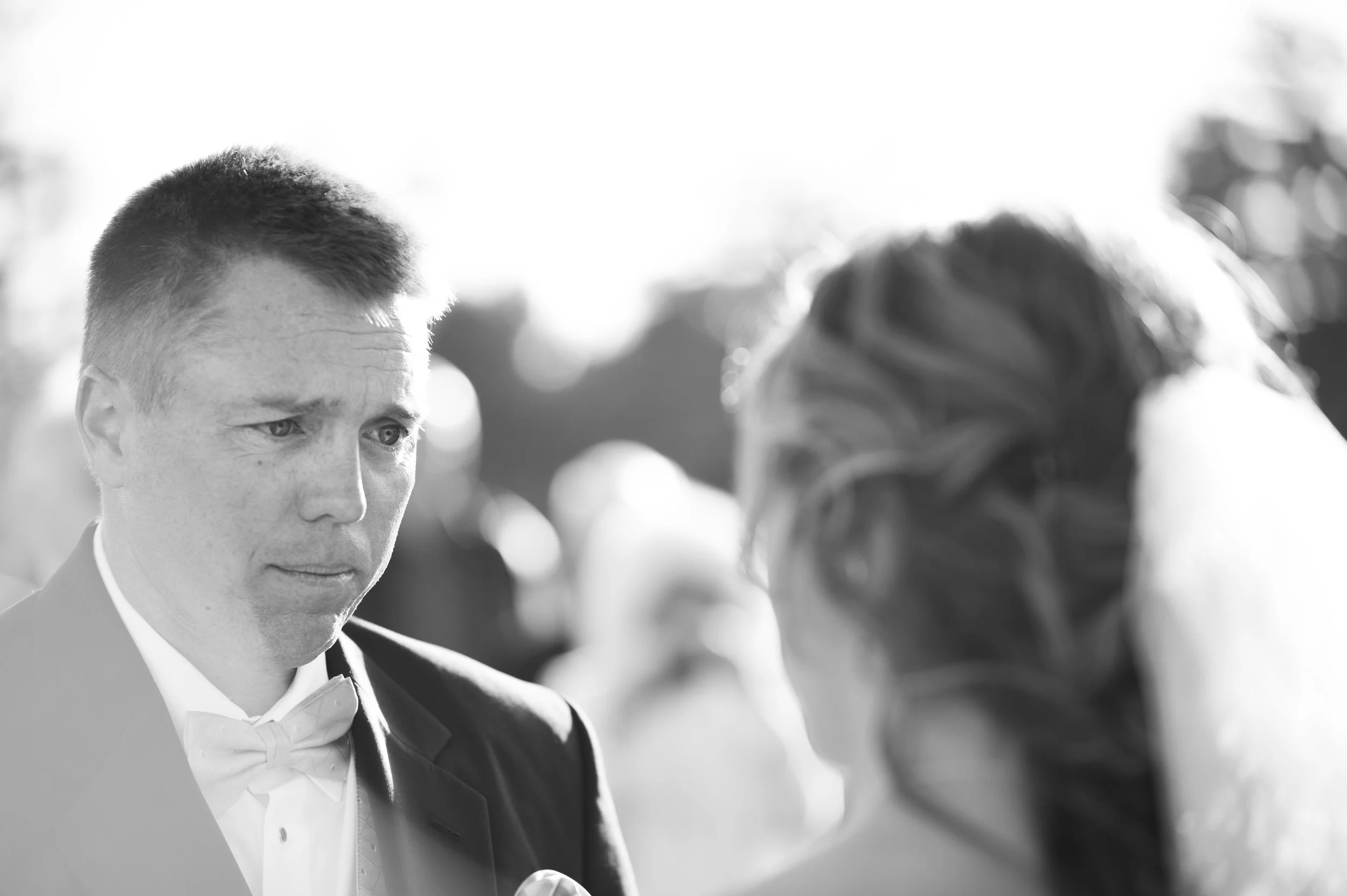 Groom Vows Emotional Black and White Wedding Day Bandon Dunes Golf Course  