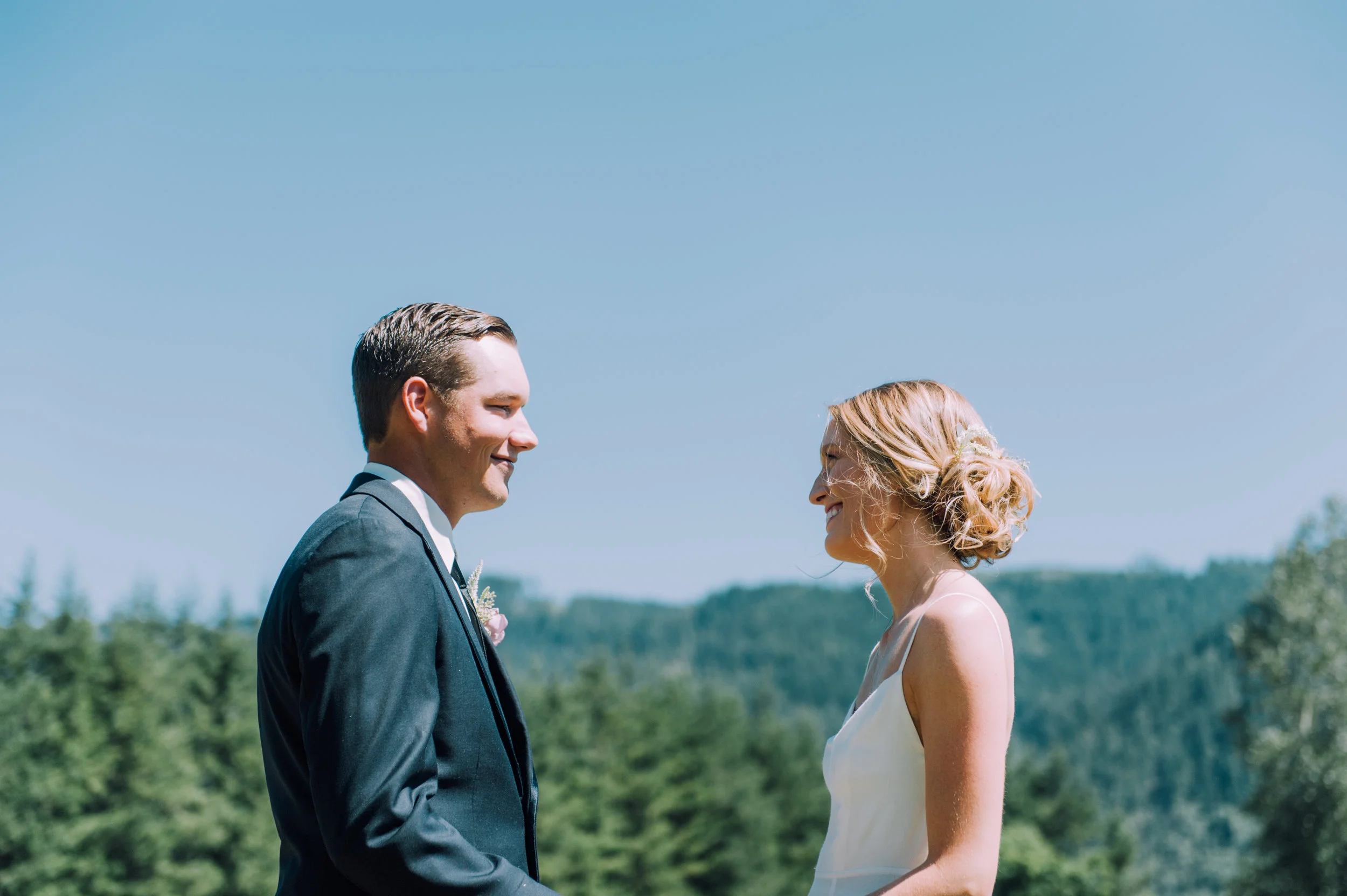 Country Wedding Bride Groom in Field Documentary Photography