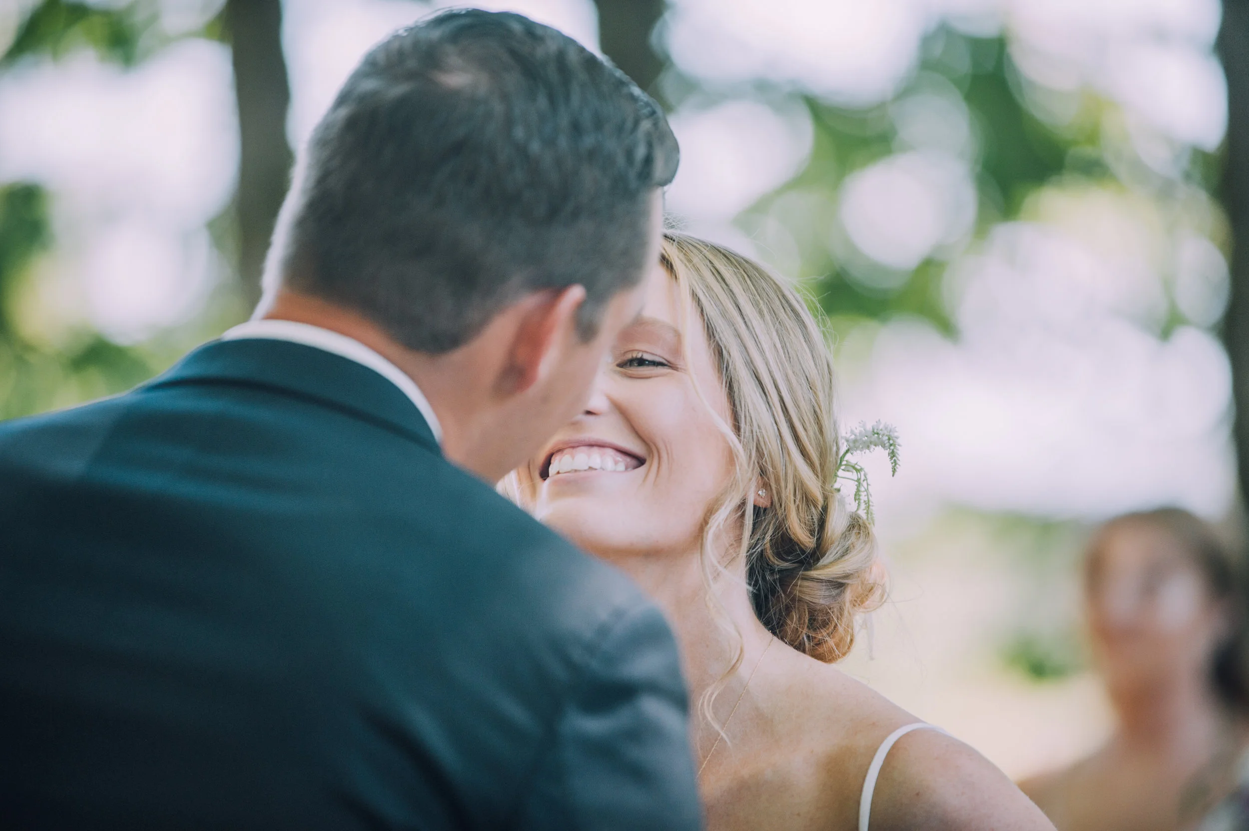 Smiling Bride at Alter