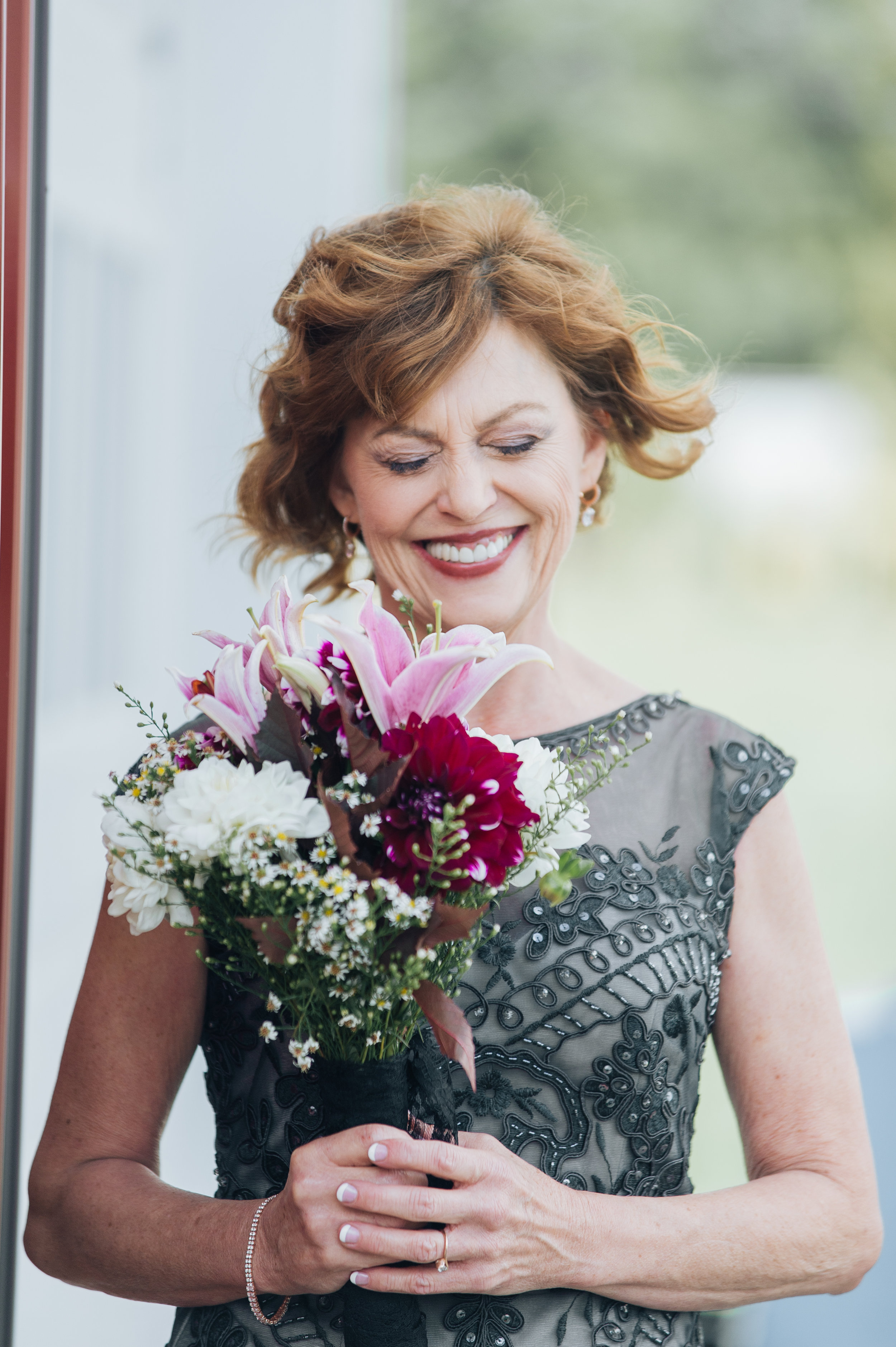 Smiling Bride RedHead Country Wedding Seattle 