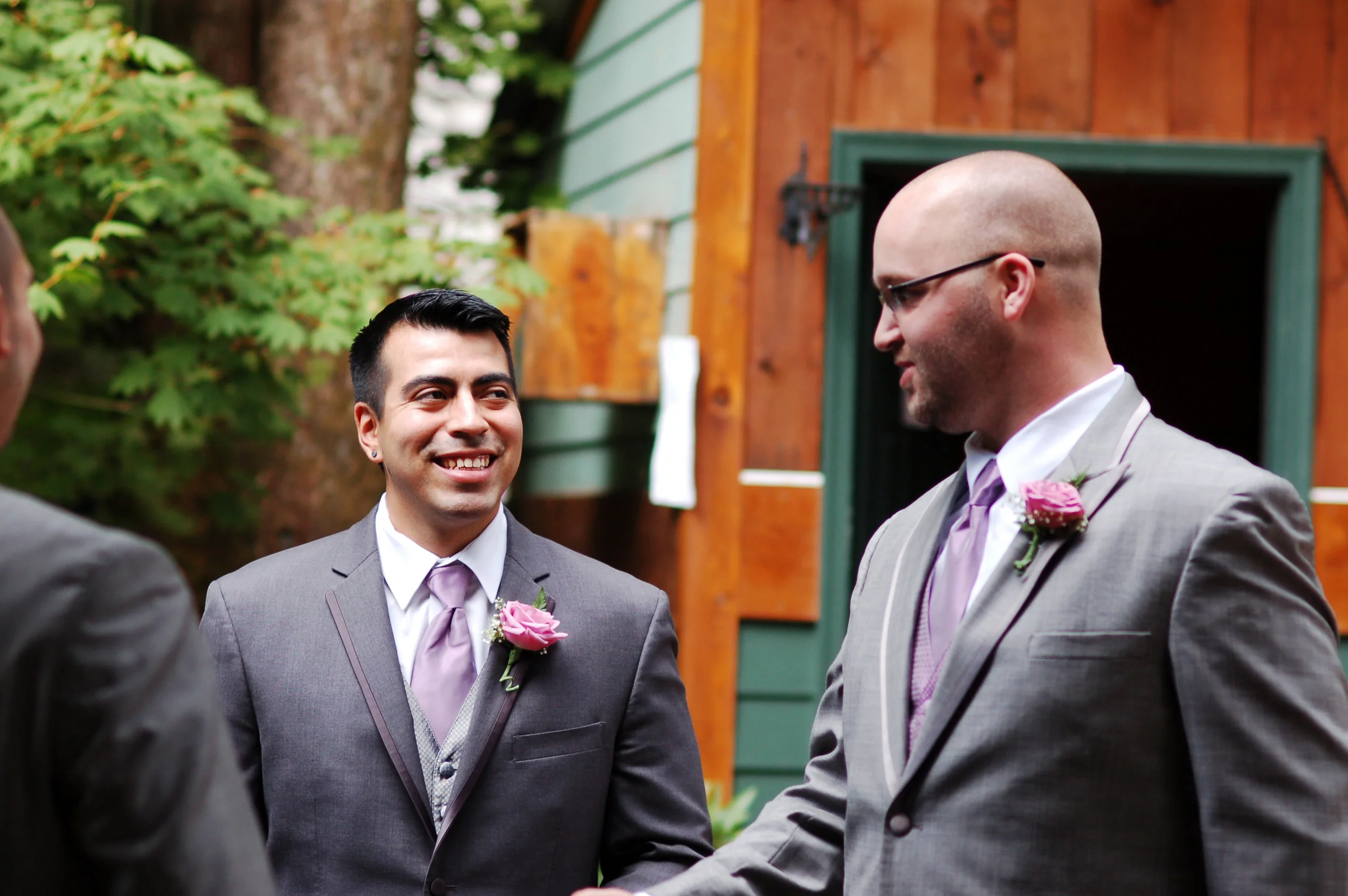 Groom and Best Man Share Laugh Seattle Wedding Elopement Photography