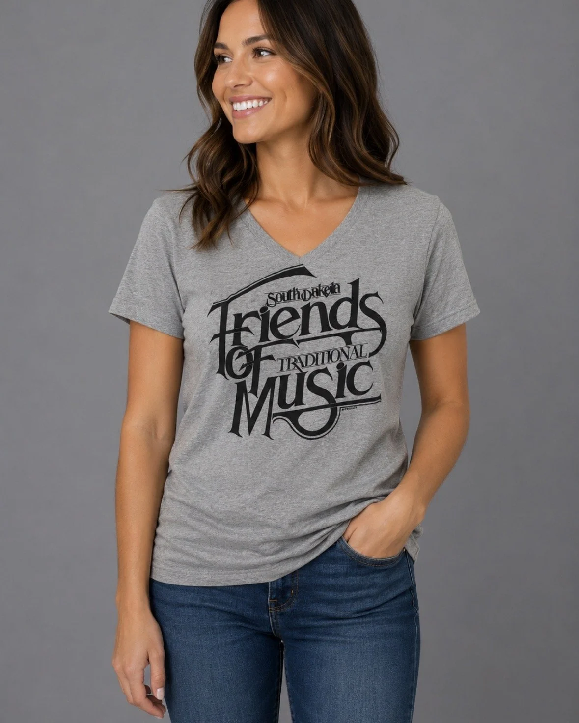 South Dakota Friends of Traditional Music T-Shirt V-Neck