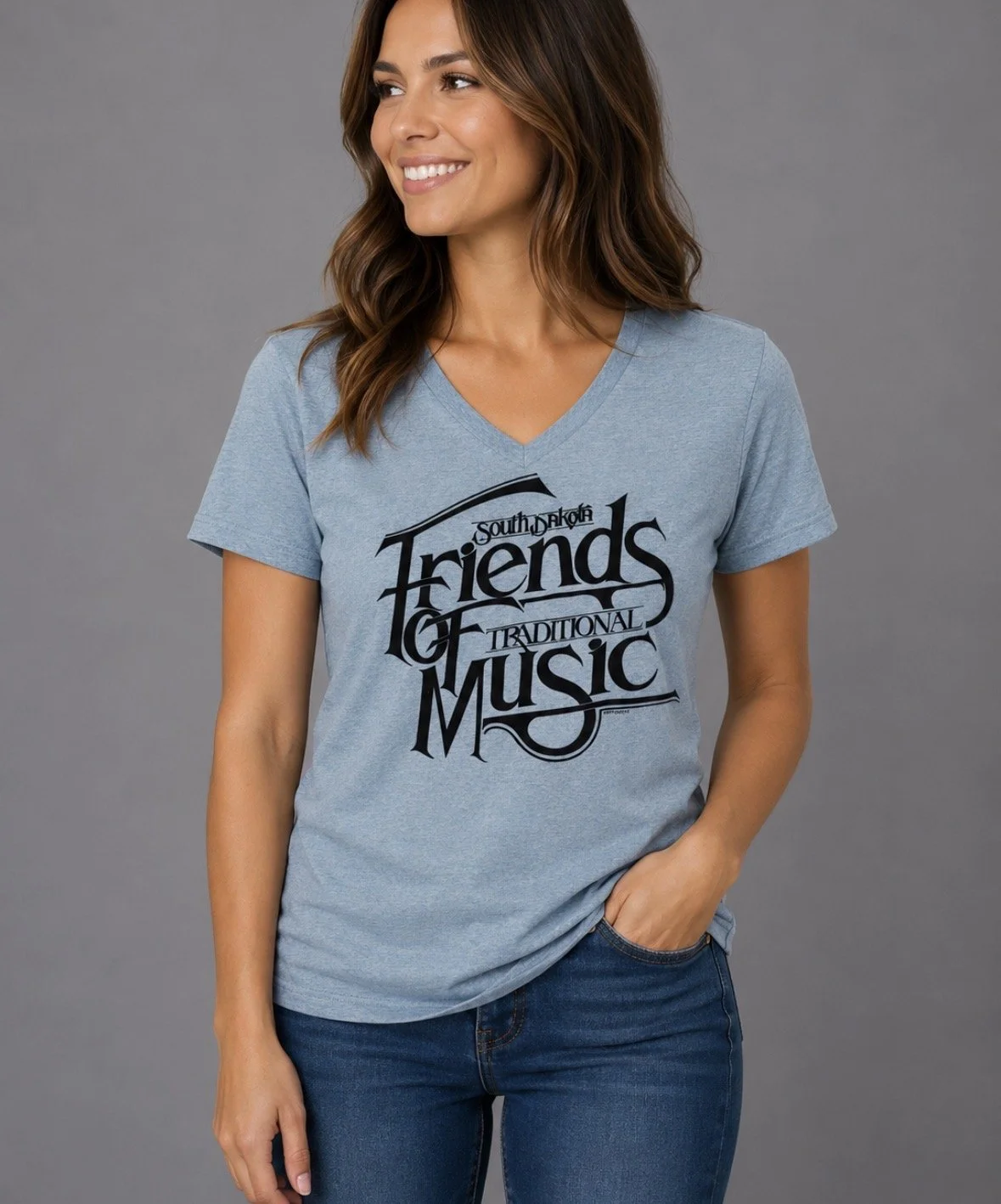 South Dakota Friends of Traditional Music T-Shirt V-Neck
