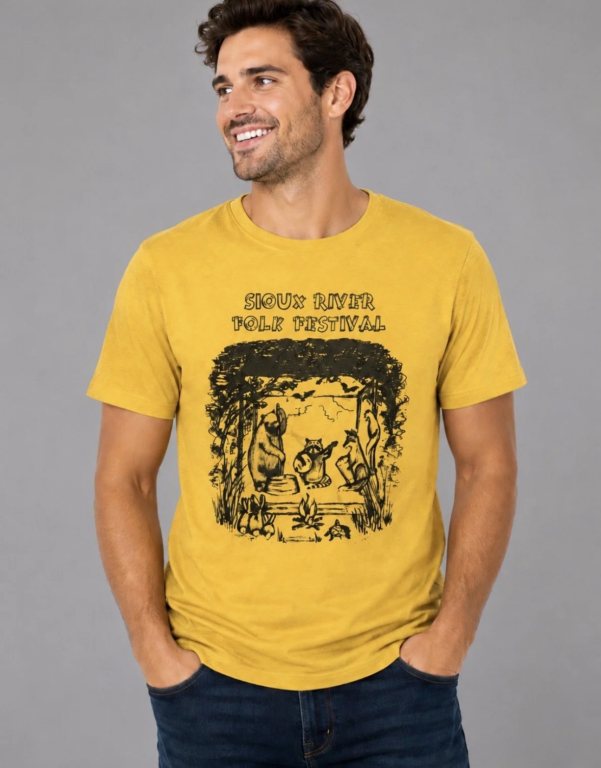 Sioux River Folk Festival Animal Adult T-Shirt
