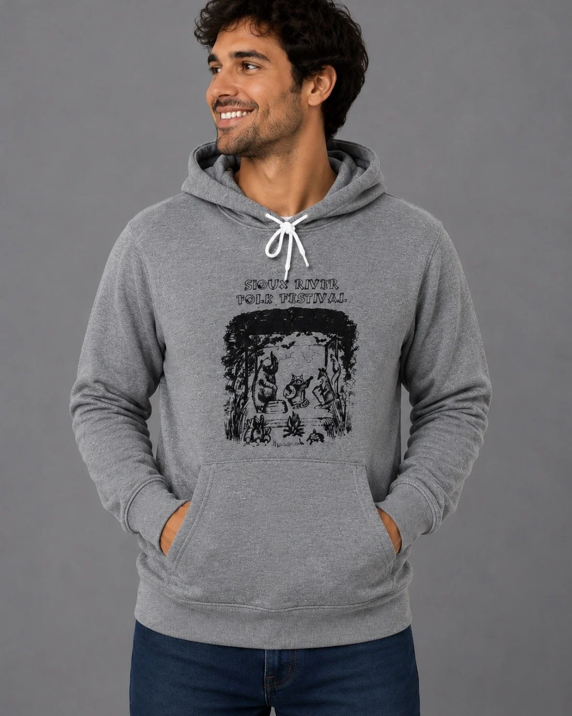 Sioux River Folk Festival Animal Adult Hoodie