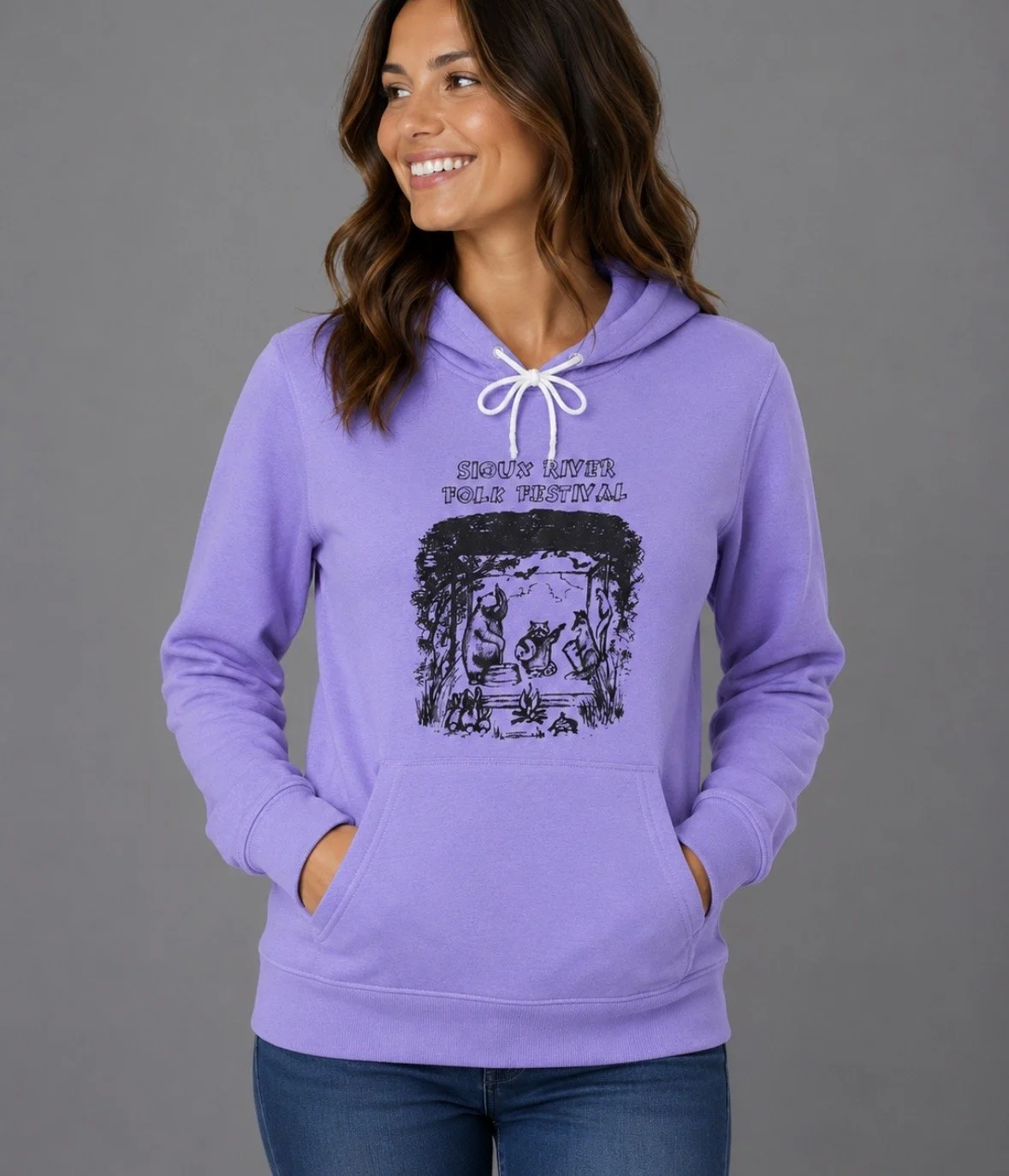 Sioux River Folk Festival Animal Adult Hoodie