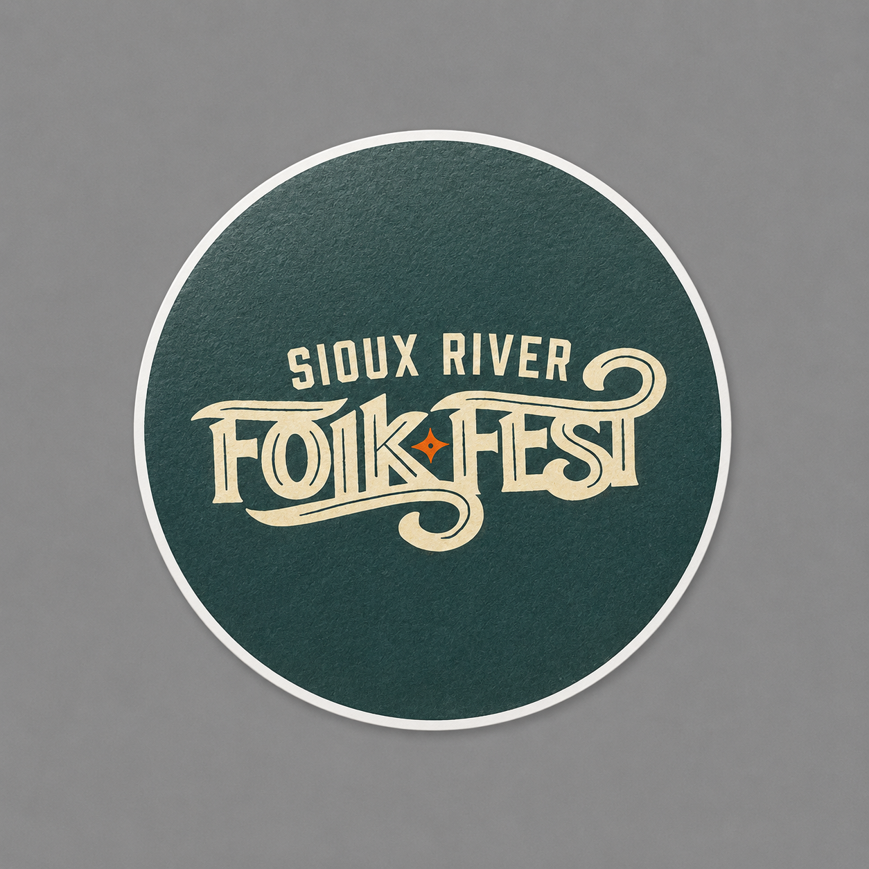 Sioux River Folk Festival Round Sticker