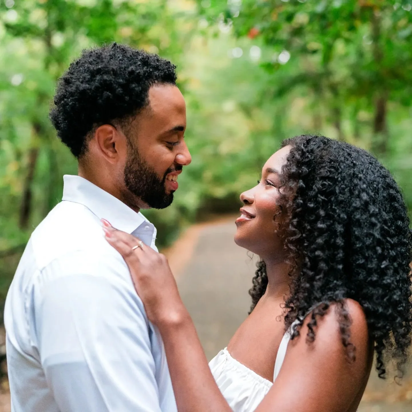 In honor of my last night of being a &quot;single&quot; woman, please enjoy a few pictures from our very unserious, but very in love, engagement shoot Terrell and I recently did 🥹🤍. 

#blacklove 🤎 #1moredayuntilido
