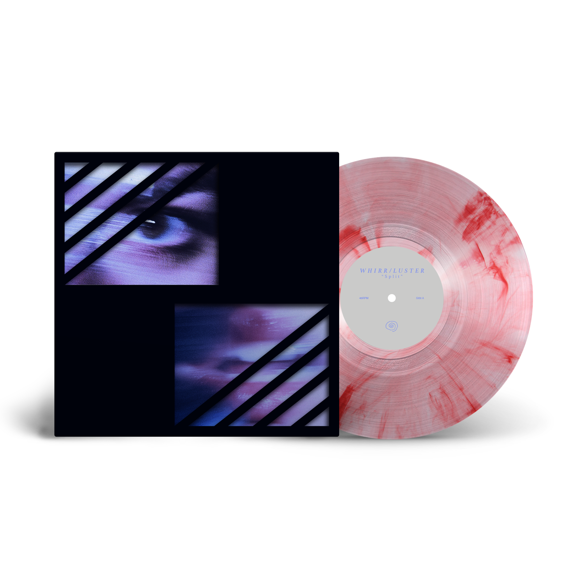WHIRR & LUSTER - SPLIT 12" [CLEAR & RED MARBLE]