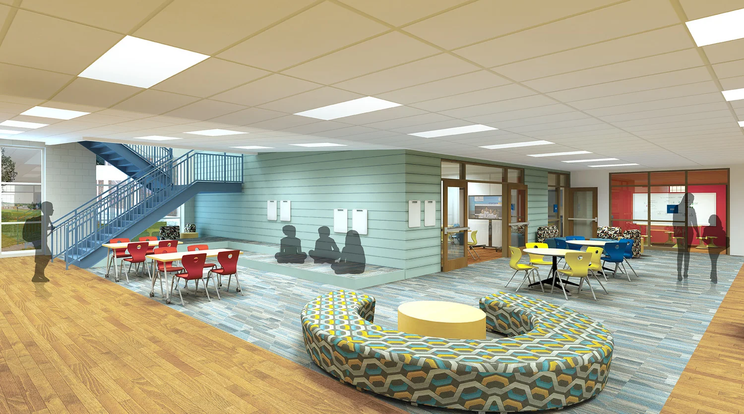 A flexible space at Chillicothe Intermediate School, designed by SHP.