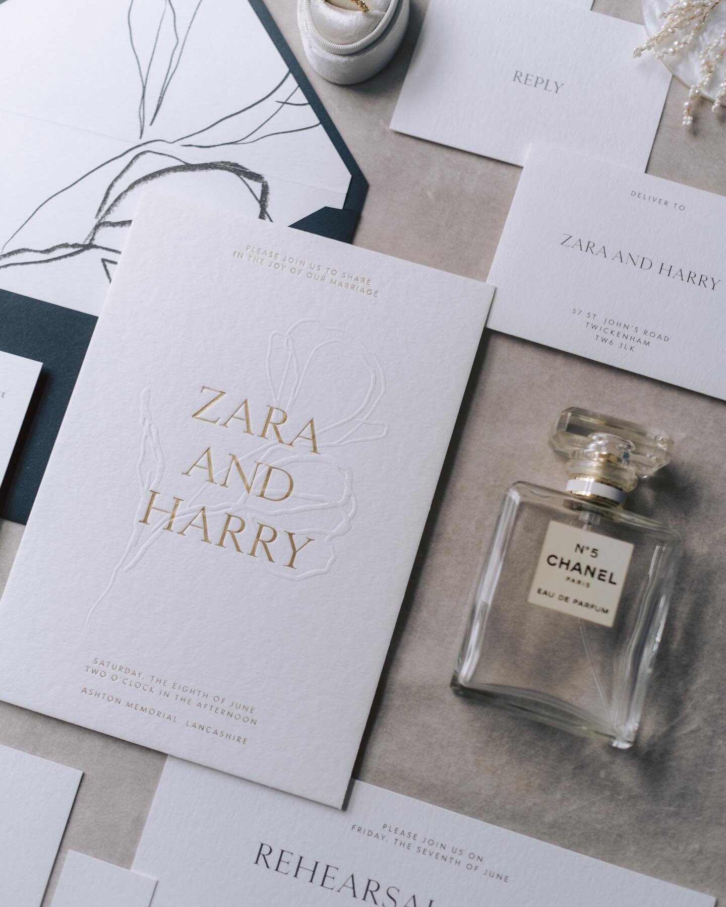 Beautifully detailed stationery by @bureaudesign for Z&amp;H expertly photographed by @emmapilkingtonphotography
.
.
.
#weddingstationery #stationerydesign #embossed #goldfoilstationery #ukweddingstationery