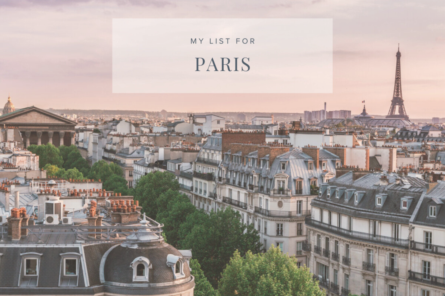 My List for Paris