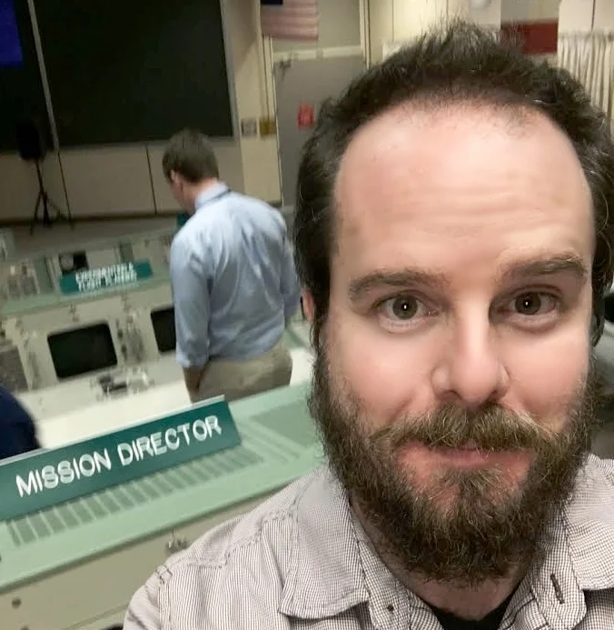 Sneaking around In the old school NASA control center. 