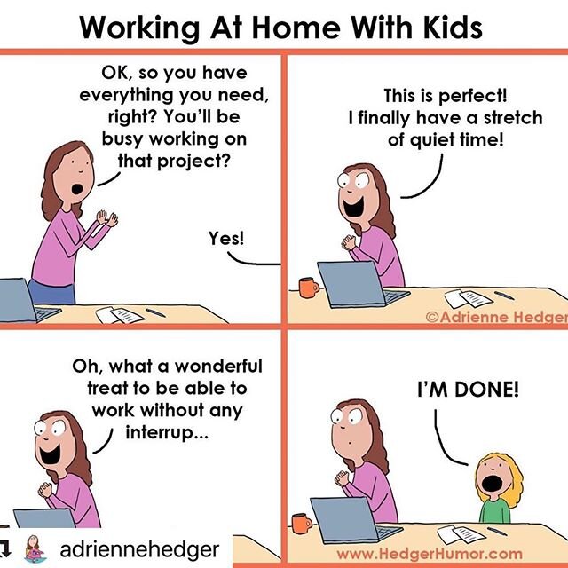 Truth!
Repost @adriennehedger ・・・
Well, it was a good 30 seconds while it lasted.
#hedgerhumor #humor #lol #lifemoments #webcomic #cartoon #comic #illustration #coronavirus #covid_19 #quarantine #stayhome #homewithkids #parenthood #kids #workingath