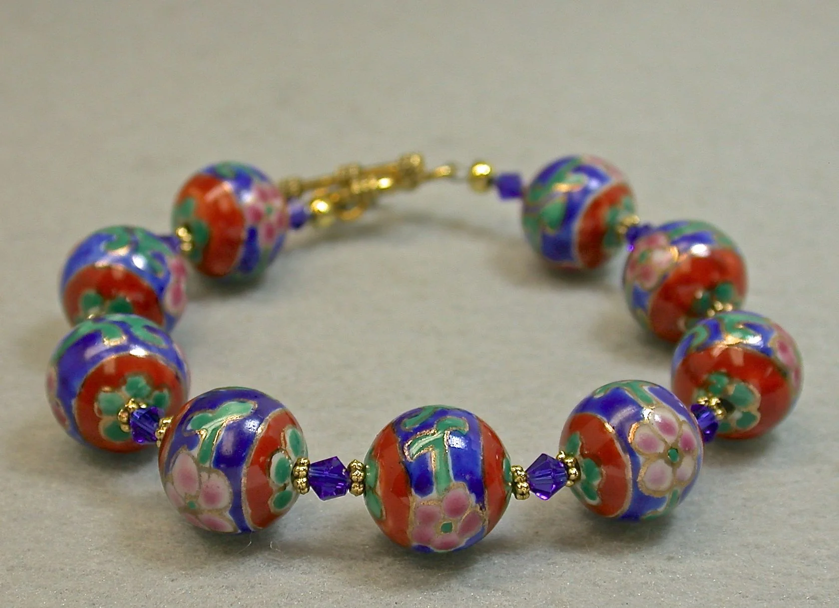 Vintage Chinese Porcelain Bead Bracelet