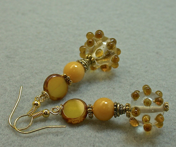   Vintage Czech Glass Bead Earrings  