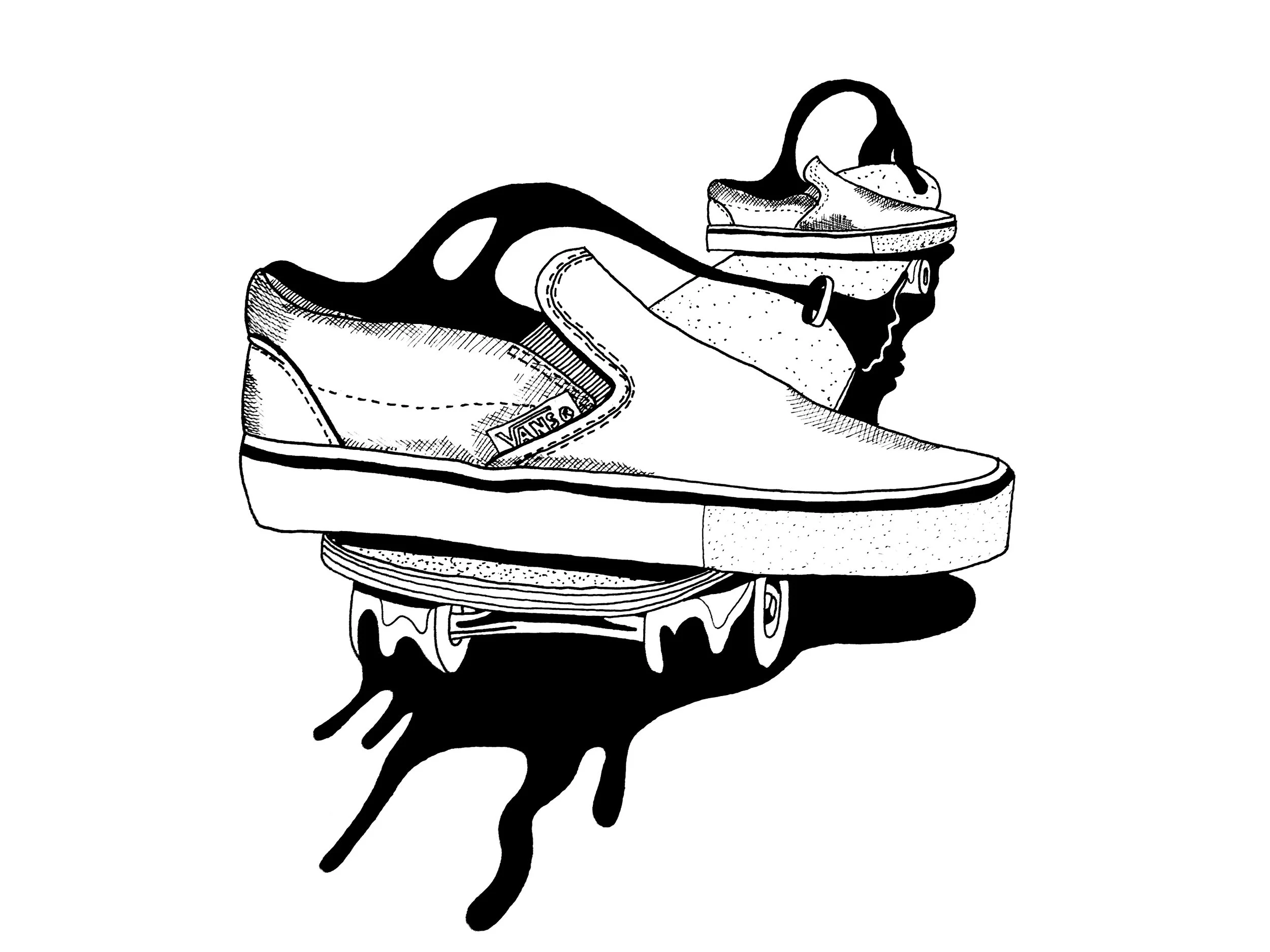 vans slip on drawing