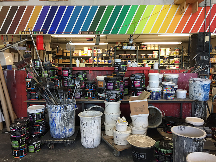 At the National Opera & Ballet's decor studio. An artist's heaven.