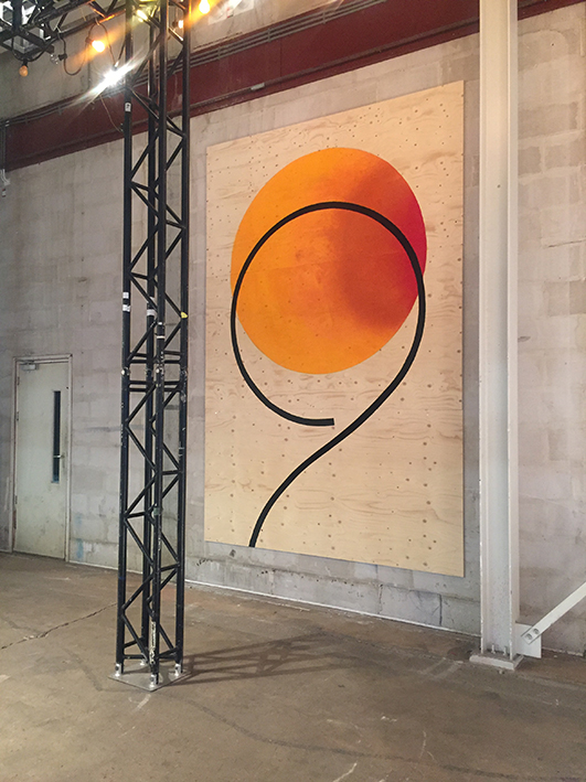 Olafur . 2017 Spraypaint and acrylics on wood. 366x244cm.