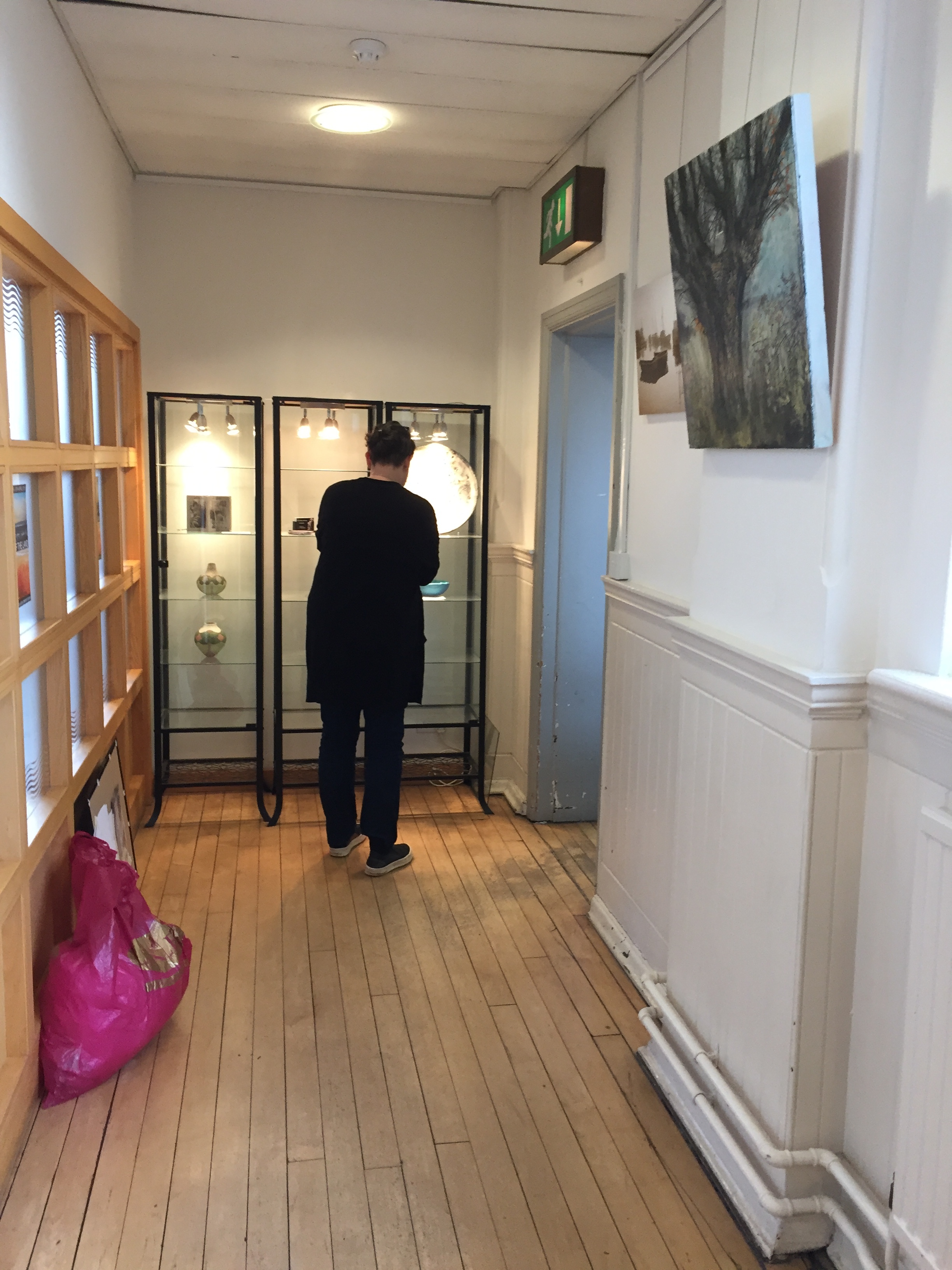 Display cabinet on first floor of Leigh a Community Centre