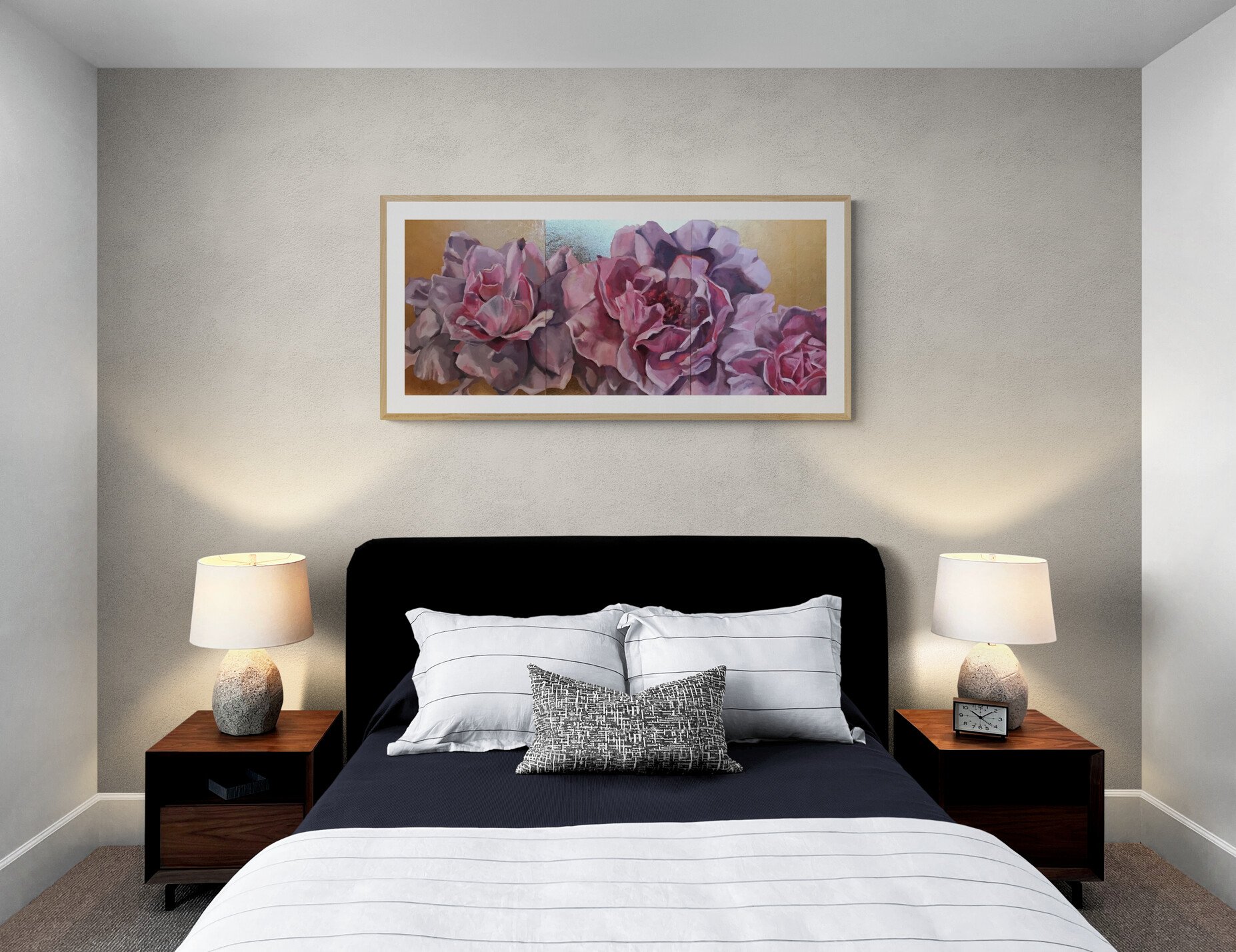Roses Triptych in Bedroom