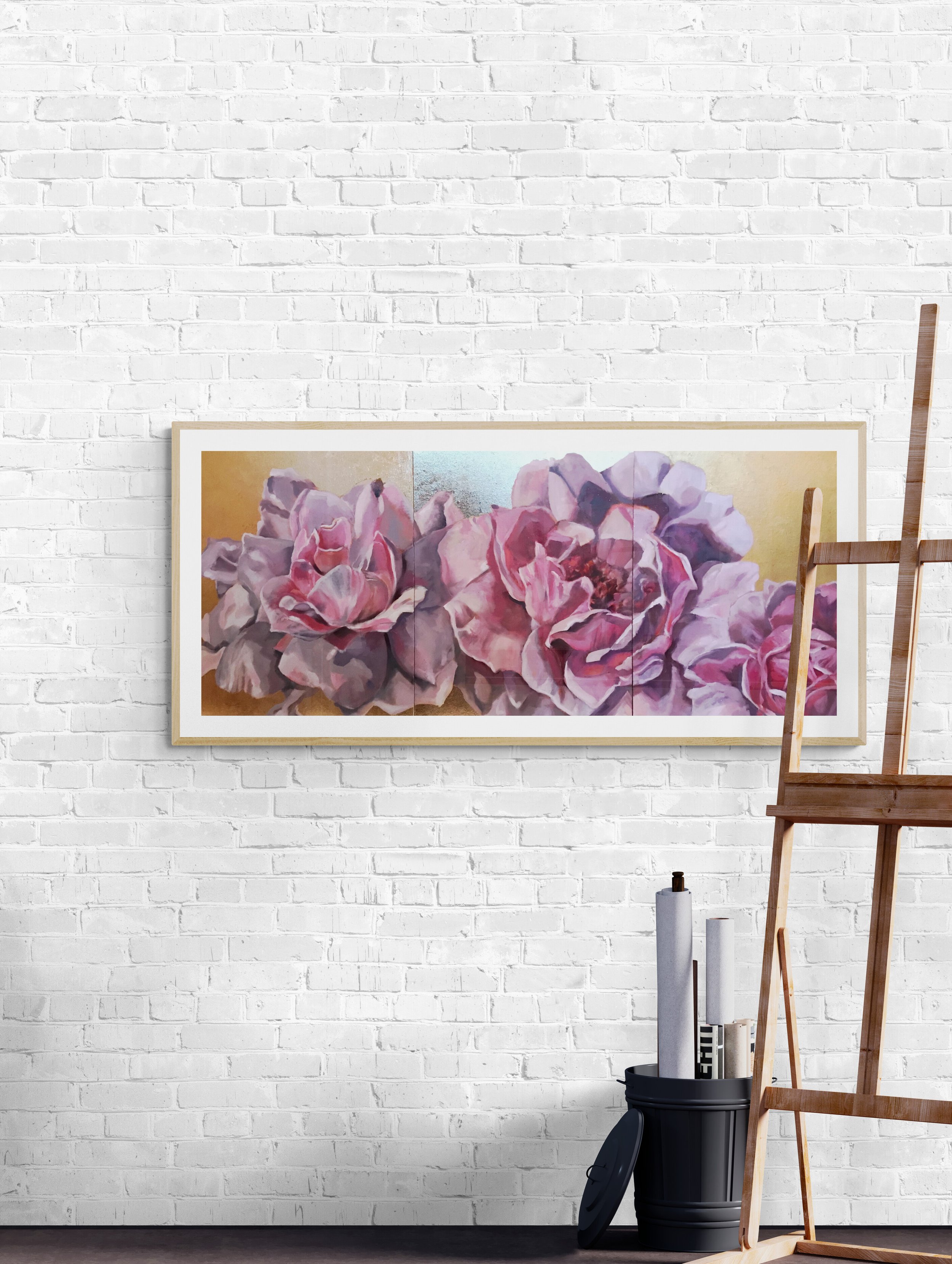 Roses Triptych by Easel