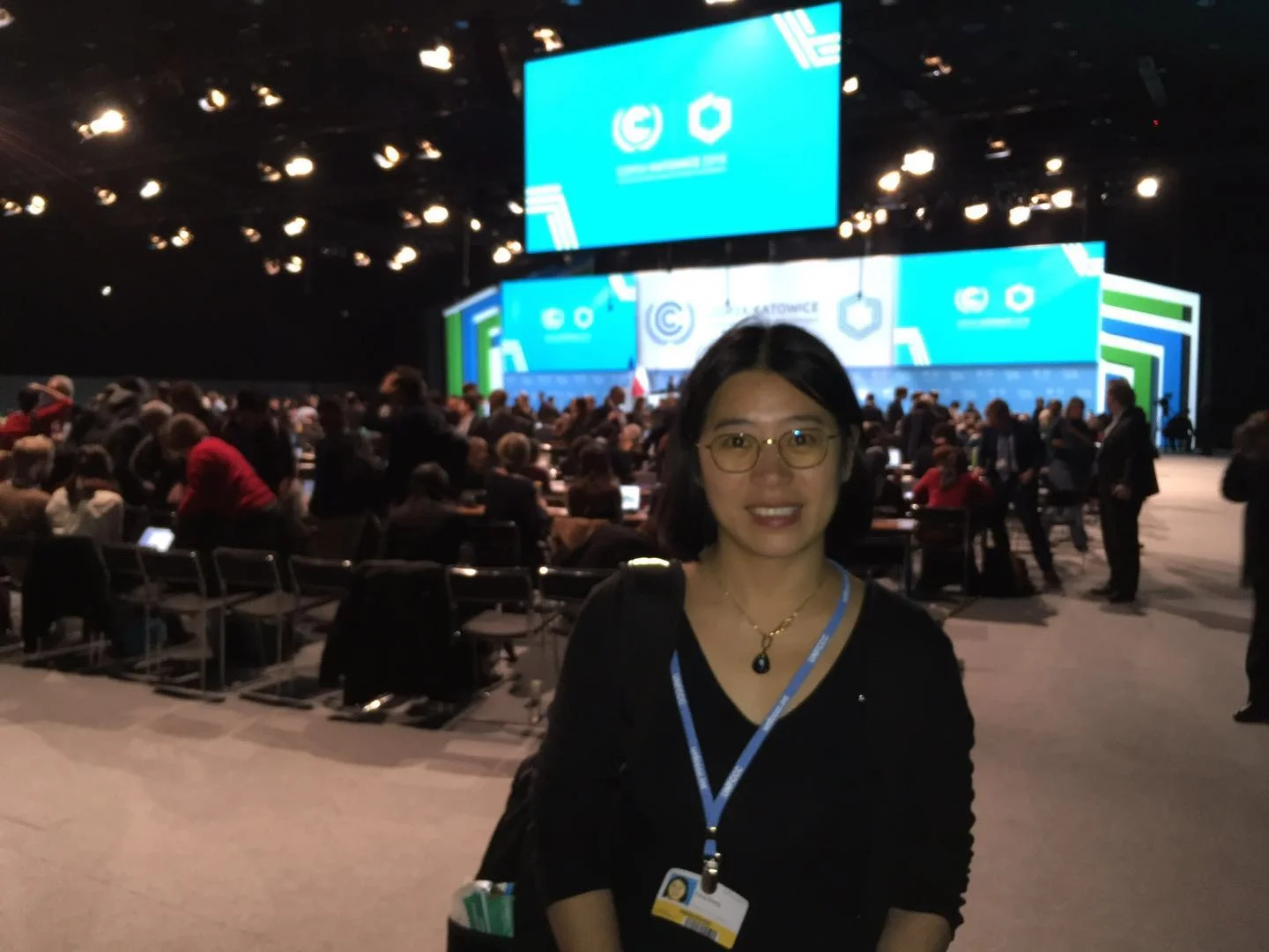 Fang Zhang at one of the COP24 negotiation sites