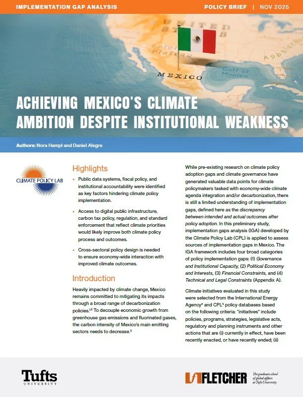 Implementation Gap Analysis: Achieving Mexico’s Climate Ambition Despite Institutional Weakness