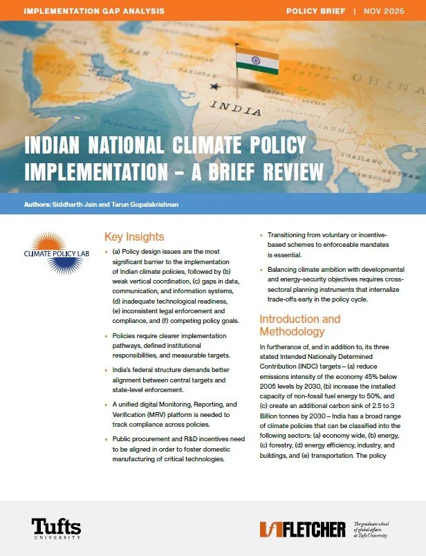 Implementation Gap Analysis: Indian National Climate Policy Implementation—A Brief Review