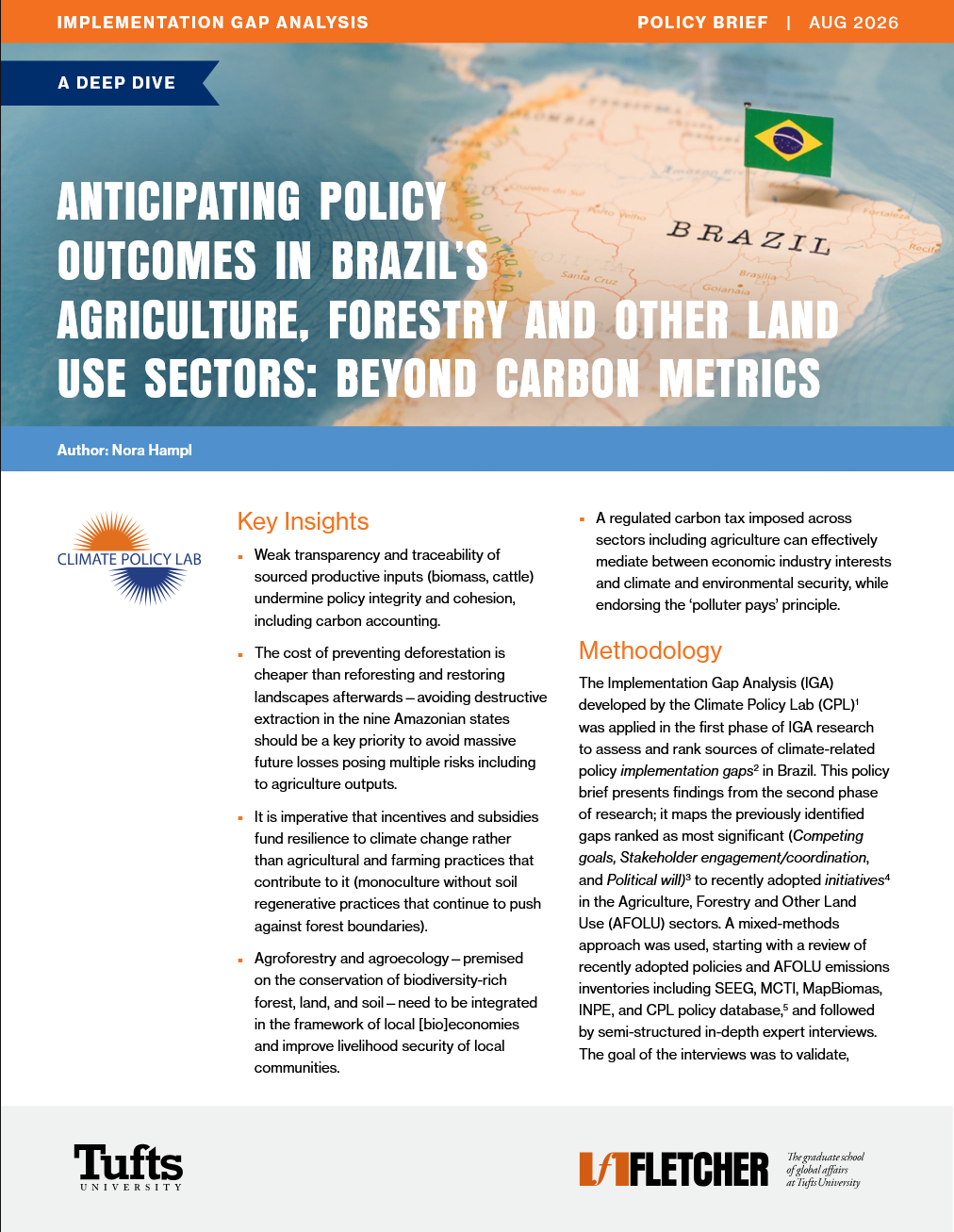 Anticipating Policy Outcomes in Brazil’s Agriculture, Forestry and Land Use Sectors: Beyond Carbon Metrics 