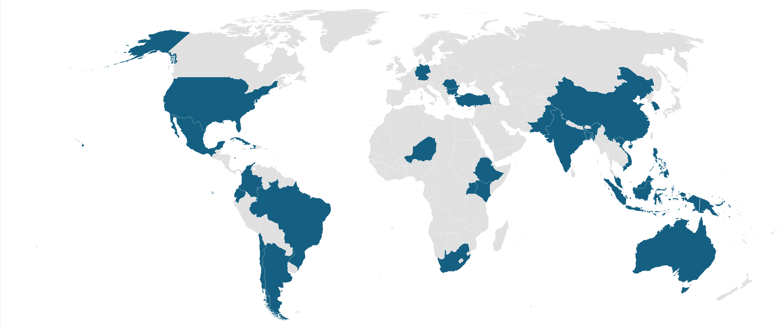 map with countries highlighted