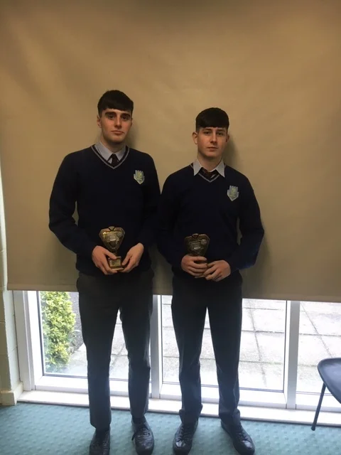 Eli Lenihan and Kelvin O’ Donoghue receiving an endeavour award for representing Ireland in the Ireland U16 Men’s Basketball Team in the European Championships in Bosnia - Herezegovina, with Eli co-captaining the team.