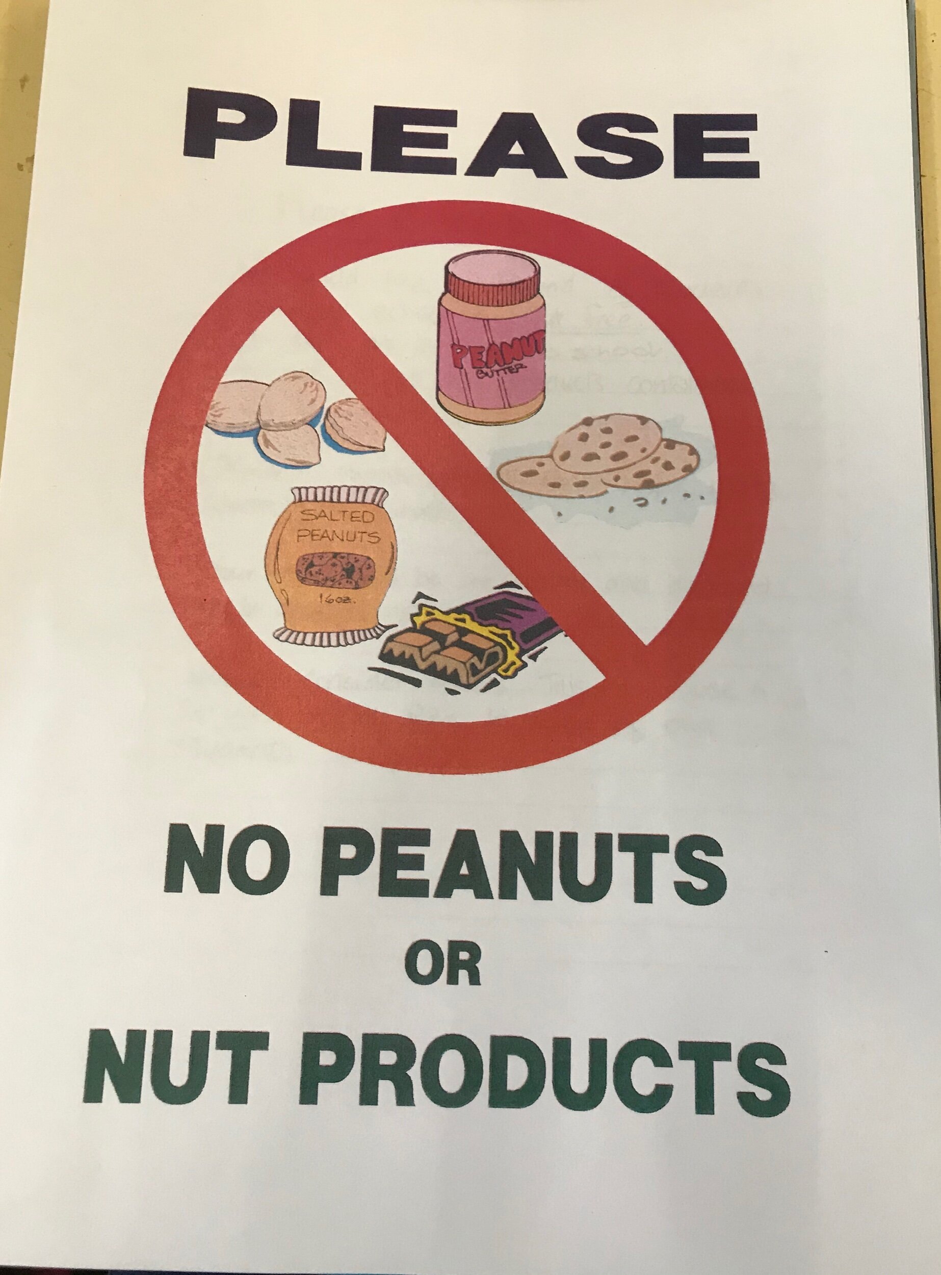 SMGS Allergy Notice  Reminder