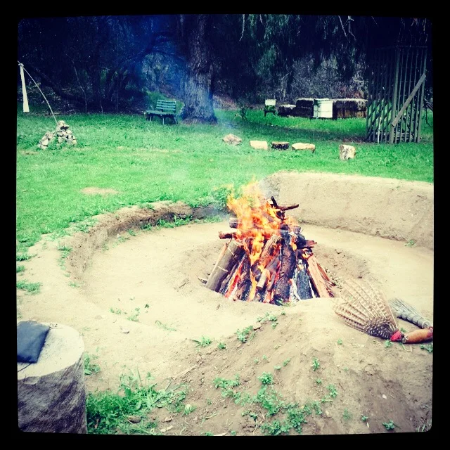 The sacred fire, preparing the grandfather stones. Thanks, I think.