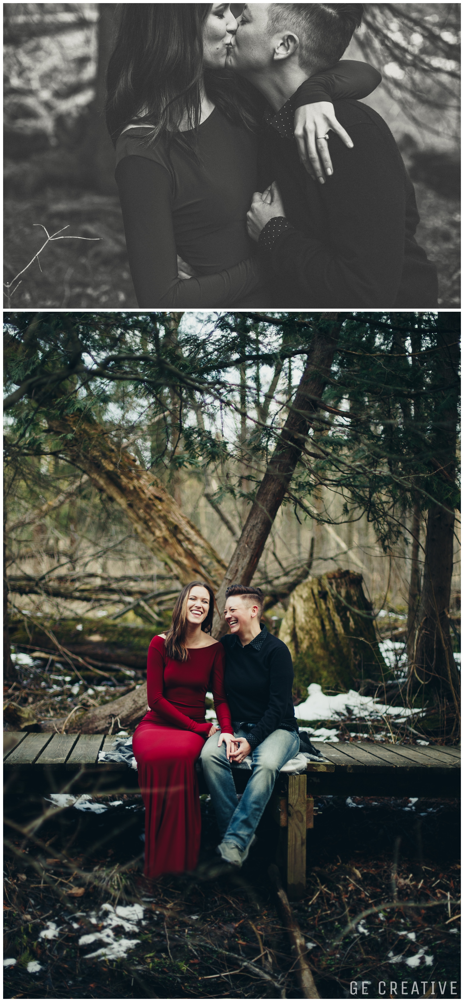 moody engagement photos