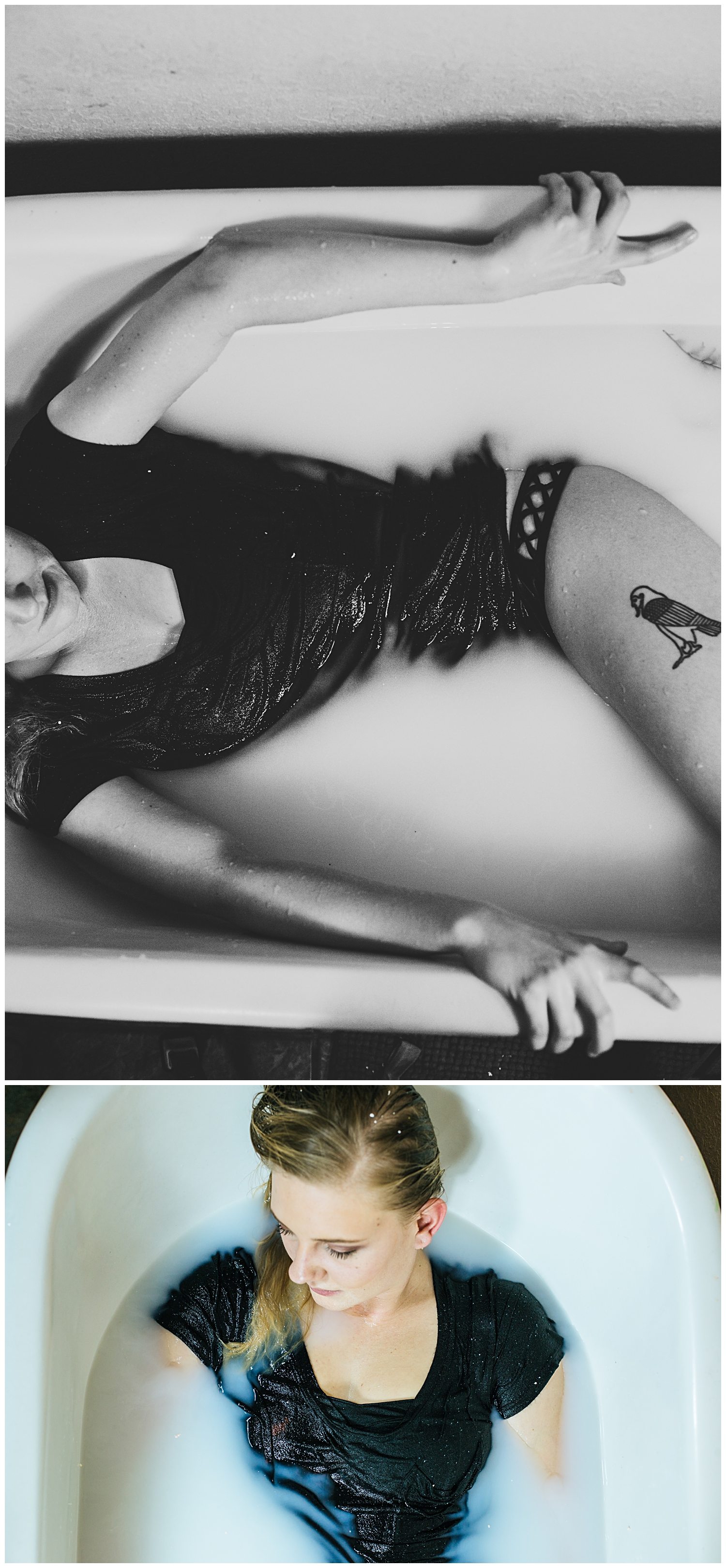 Moody milk bath photoshoot