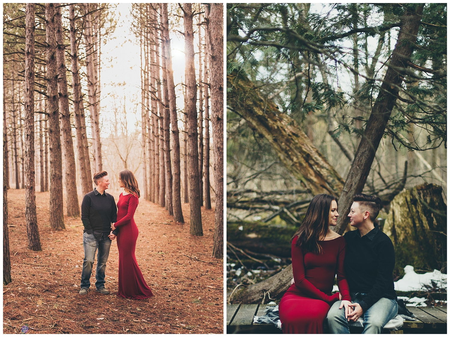 The girl in the red dress.