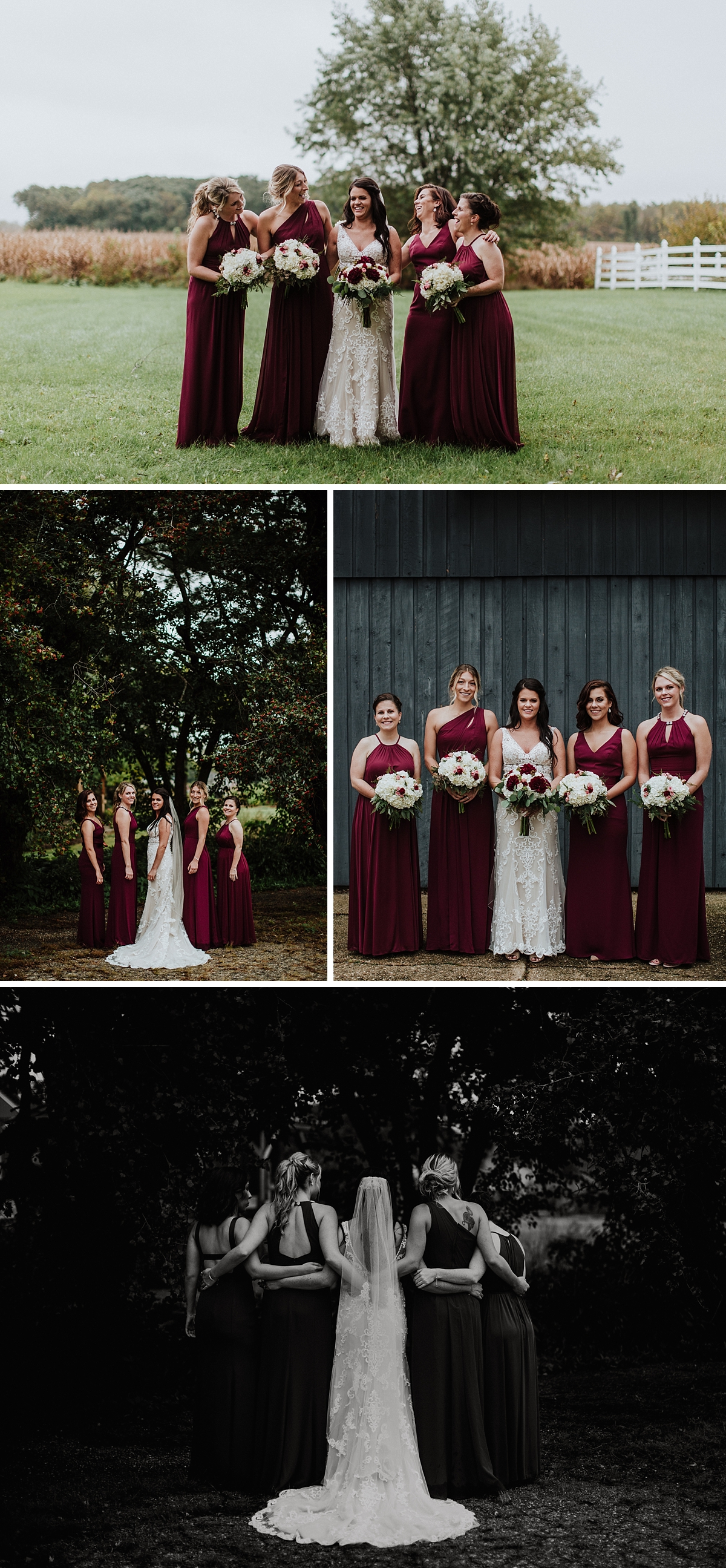 bridesmaid photos at rosewood Delavan