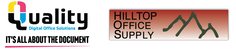 Quality Digital Office Solutions and Hilltop Office Supplies logos next to each other