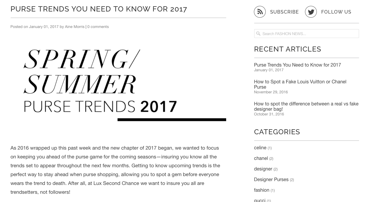   L ux Second Chance | Blog 