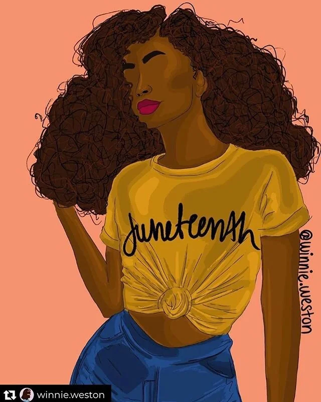 Love this amazing Juneteenth art by @winnie.weston! Go follow her for more illustrations and support Black artists! #juneteenth