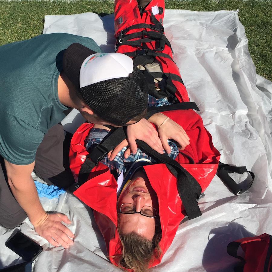 Get hands on experience with advanced rescue tools, such as a full body vacuum splint.