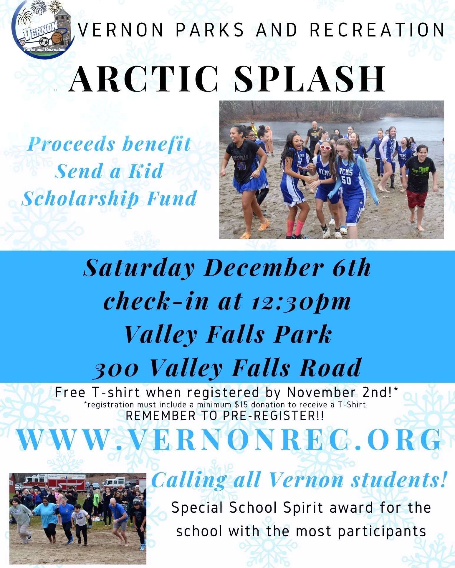 We&rsquo;ll see you at the @vernonparksandrec Arctic Splash! 🌊🐧 

✍️ Remember to register by THIS Sunday, 11/2, to reserve your event t-shirt: vernonct.myrec.com/info/activities/

🎽 Event shirts are designed by the EPOCH Art Program @vernoncenterm