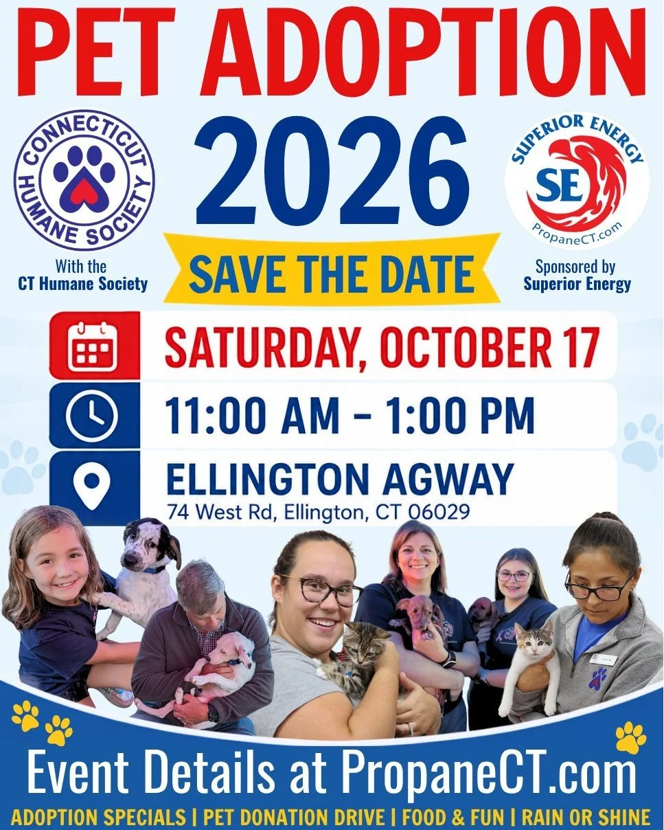🐾 2 MONTHS TO GO! 🐾 

Our Pet Adoption Event with the @cthumanesociety is coming Saturday, October 17! ❤️🐶🐱

Please help us SHARE and spread the word!

📅 Saturday, October 17
⏰ 11 AM&ndash;1 PM
📍 @ellingtonagway 
☀️🌧️ Rain or shine!

Stay tune