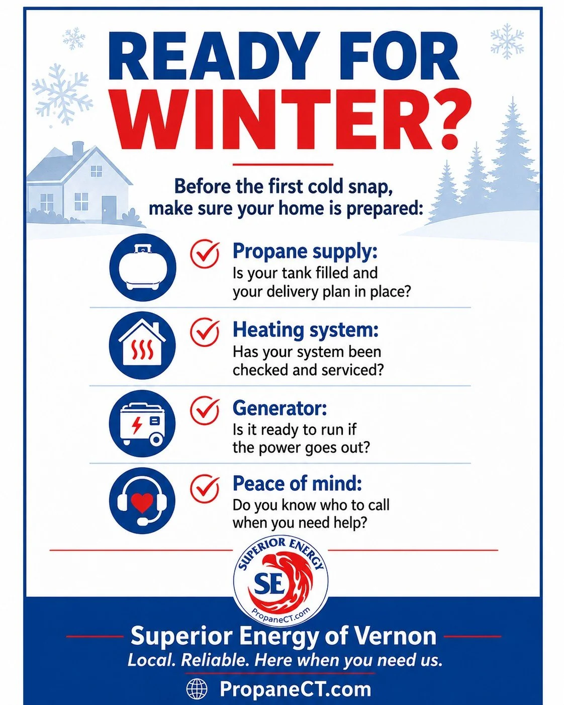 Ready for the &ldquo;ber&rdquo; months? 🍁
Pumpkins, propane, and pre-season prep are almost here.

Before the first cold snap, make sure your home is ready for the season ahead:

✅ Propane supply
✅ Heating system
✅ Generator
✅ A local team you know 