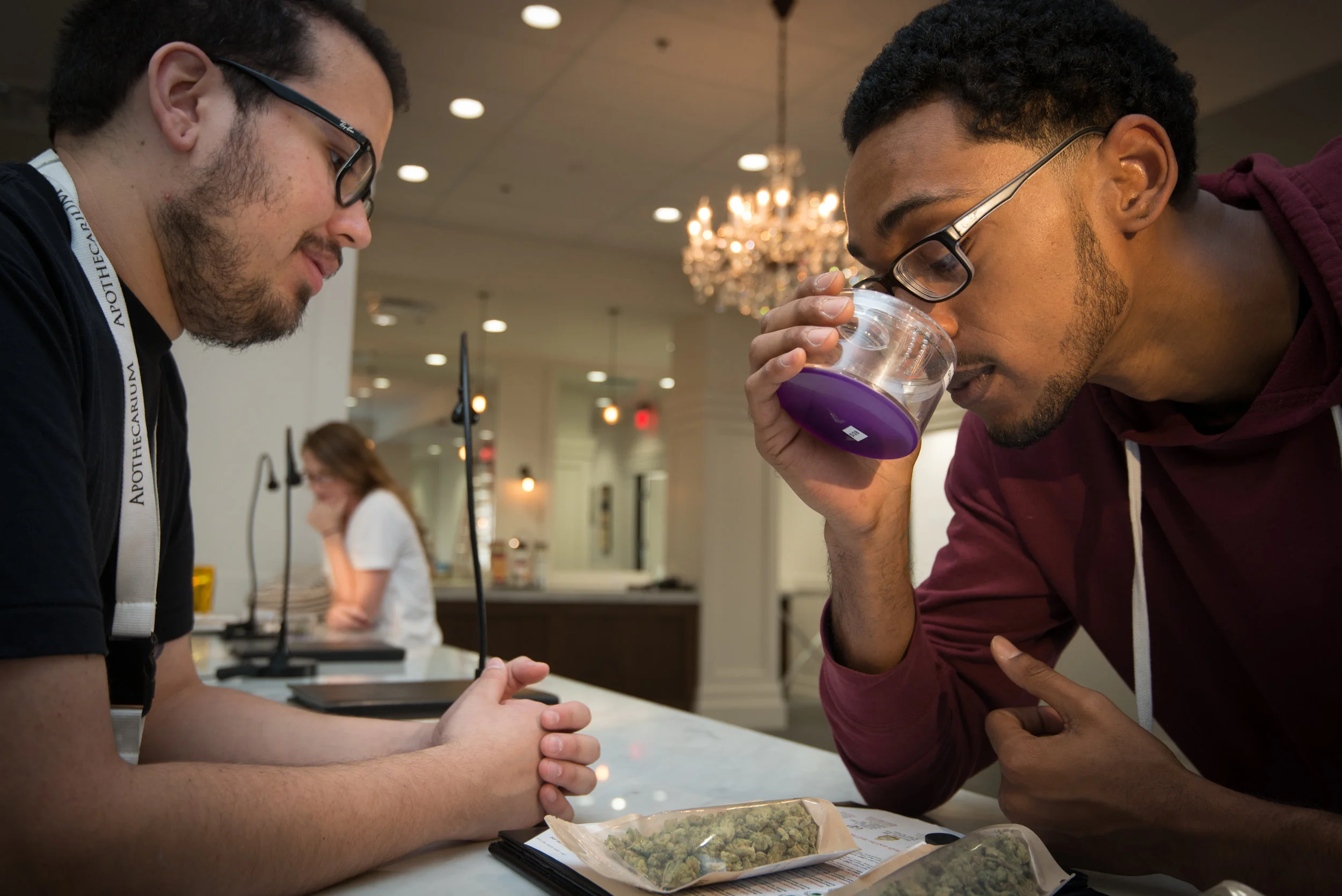 Staff at The Apothecarium Dispensary help patients find the right medicine for their needs.